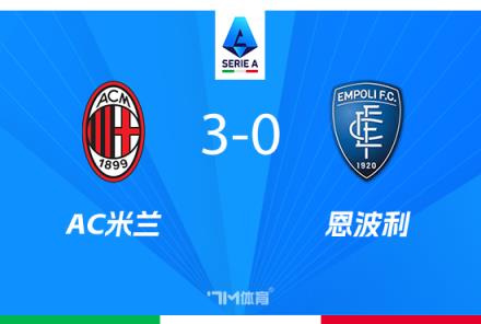 意甲-AC米蘭3-0勝恩波利，莫拉塔建功，賴(lài)因德斯梅開(kāi)二度