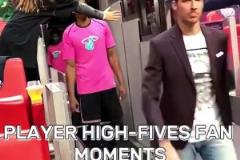 杰倫-格林帶老baby看女籃，還和布林克擁抱