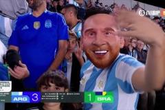 沒缺席啊??阿根廷vs巴西 場邊驚現(xiàn)“大頭”梅西