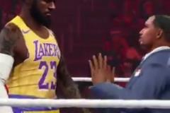 制裁了！網(wǎng)友惡搞：詹姆斯在拳臺上暴揍美國洋溢