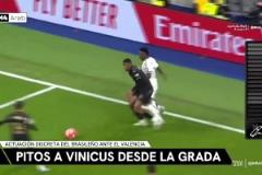 西媒：維尼修斯在伯納烏，遭遇到本隊球迷噓聲和口哨聲