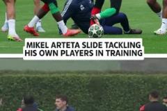 這訓練氛圍阿爾特塔在鏟倒斯特林后，做俯臥撐懲罰