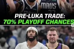 交易東契奇之前，獨行俠進季后賽概率達到70%，今日慘遭淘汰！