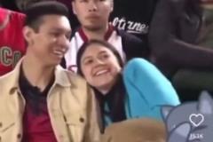 當面綠？kisscam男朋友不愿意親嘴，被身后男子撿到機會