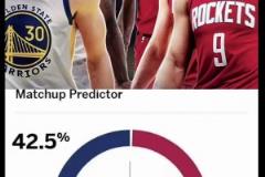 打臉了！ESPN賽前預(yù)測勇士G1擊敗火箭概率僅42.5%