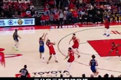 除了他沒有人能進的球！庫里的硬解三分完全是個人能力的體現(xiàn)！