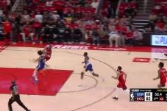 很恐怖啊！杰倫-格林超級(jí)滑翔暴扣，在空中飛了非常遠(yuǎn)??！