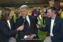 巴薩戰(zhàn)勝皇馬奪冠！拉波爾塔接受采訪高興壞了！