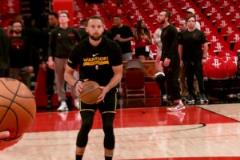 火勇大戰(zhàn)在即！庫里賽前熱身半場三分又是絲滑命中啊