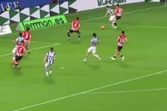 腳踏風(fēng)火輪！久保健英邊路狂沖50米殺入禁區(qū)造險(xiǎn)