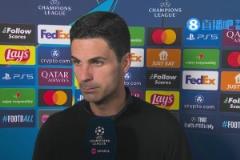 阿爾特塔：20分鐘我們該3-0領先 可惜幸運沒站我們這邊