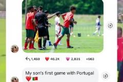 C羅社媒祝賀迷你羅：兒子，祝賀你的葡萄牙首秀，真為你驕傲！
