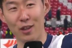孫興慜賽后采訪對凱恩說：凱恩！我們也贏了！