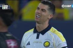 太追求角度！哈納姆突破造點，C羅主罰點球擊中門柱外側(cè)彈出