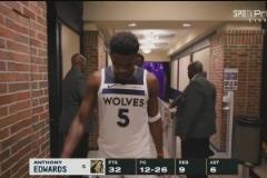 西決大比分0-2落后！愛德華茲&蘭德爾賽后低頭離場，難掩失落